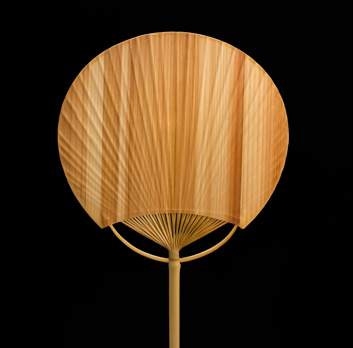 Natural wood fan