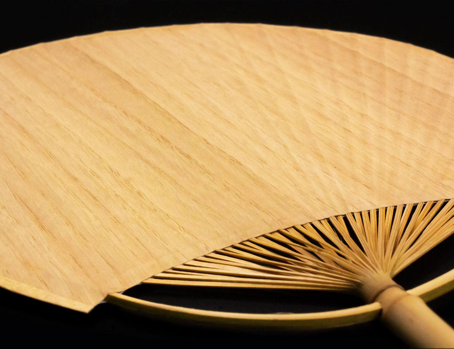 Natural wood fan