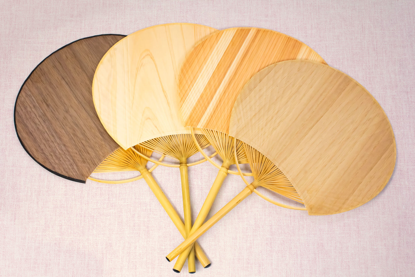 Natural wood fan